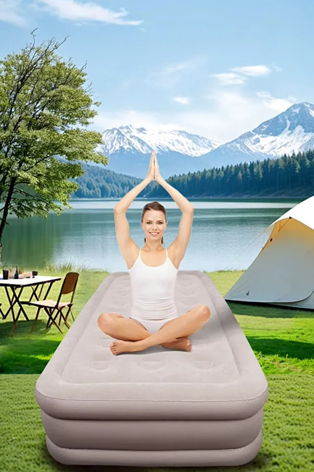 Kendi kendine şişen otomatik tek kişilik yatak